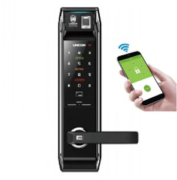 Khóa vân tay Unicor UN-9000BWSK-F bạc Khóa vân tay Unicor UN-9000BWSK-F bạc